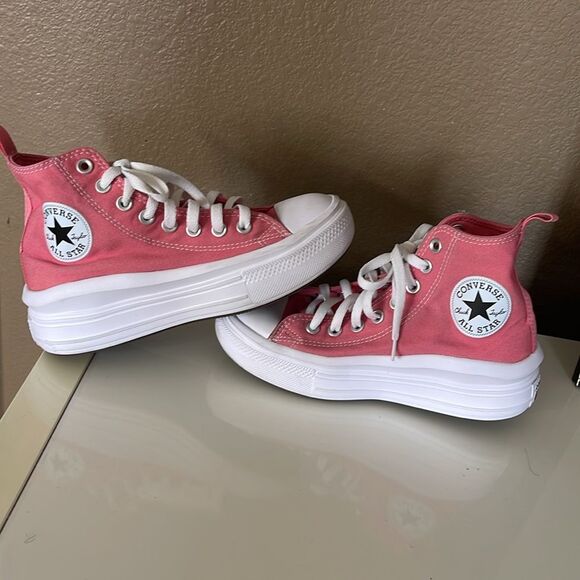 Pink Chuck Taylor All Star Move Platform Canvas big kids size 4.5 - Picture 6 of 6